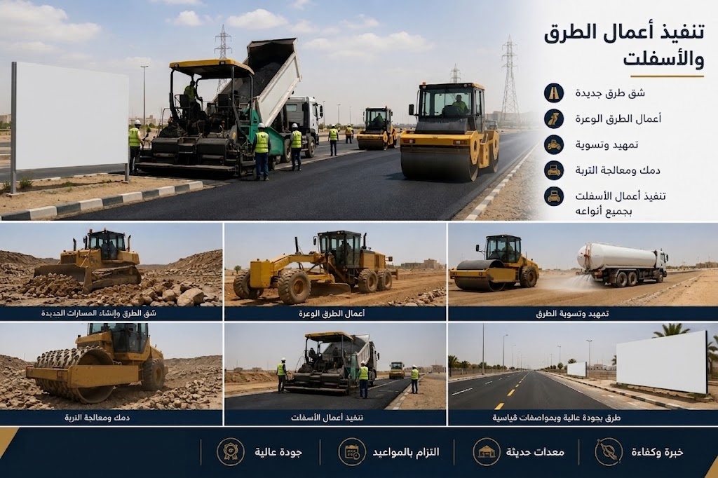 أعمال الأسفلت وطرق